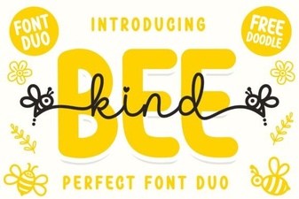 Bee Kind Duo: a Creative Font Pair for Designer Projects