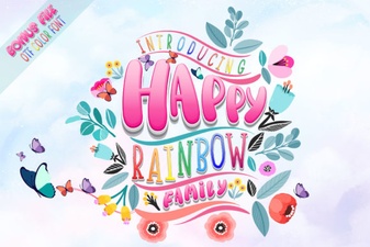 Happy Rainbow Family Font for Crafty Projects